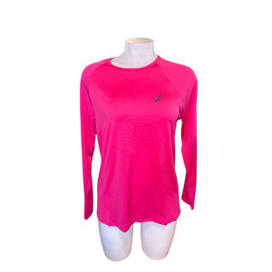 Women's Nautica Long rash guard Shirt Top Pink Size l